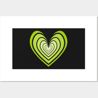 Rosy Heart (Lime Green) Posters and Art